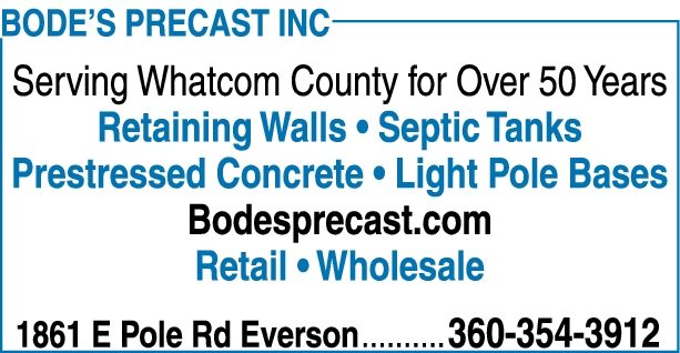 Print Ad of Bode's Precast Inc