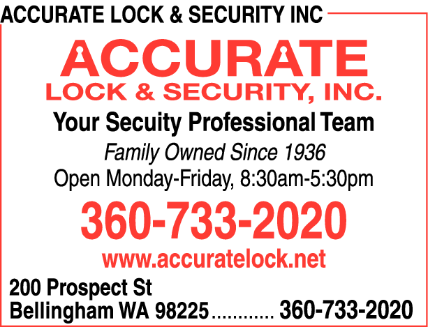 Print Ad of Accurate Lock & Security Inc